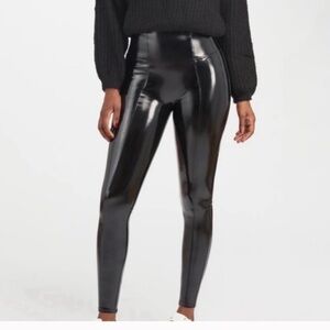 SPANX Patent Leather Leggings black small